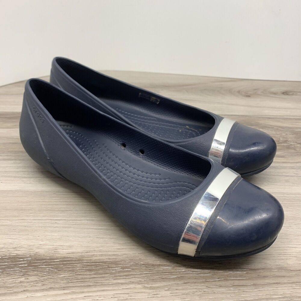 Crocs Shoe Women's Size 8 Blue‎ 202308 Flats Cap Toe Slip-on Shoes